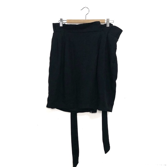 Frank & Oak | Black Tie Waist Skirt - Picture 1 of 4